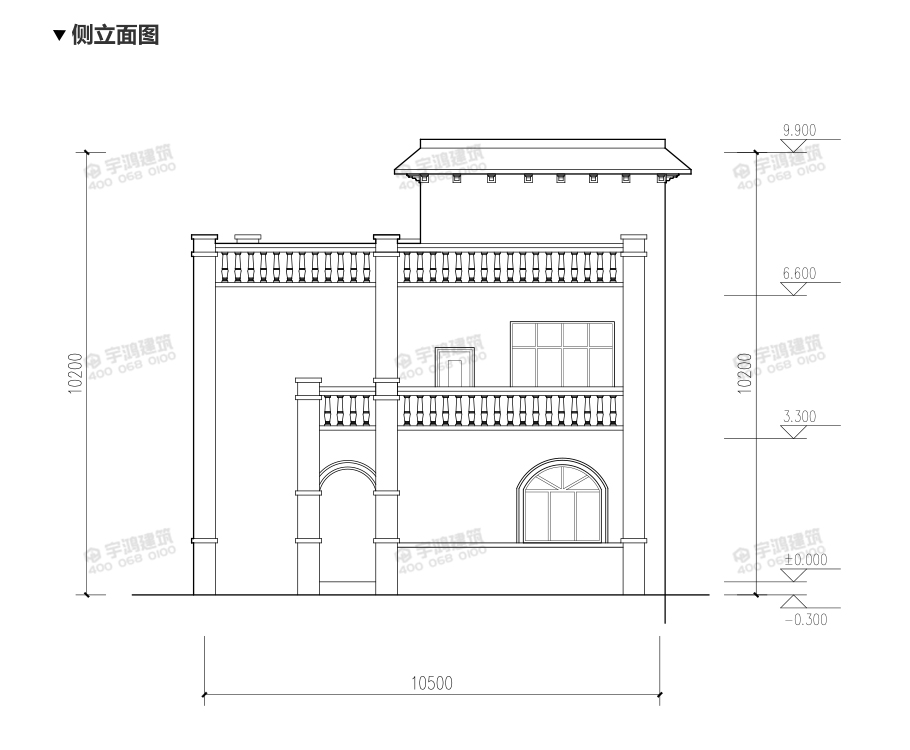 15X10米帶復式客廳英式農村小別墅圖紙