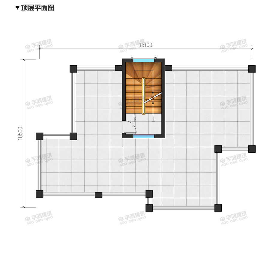 15X10米帶復式客廳英式農村小別墅圖紙
