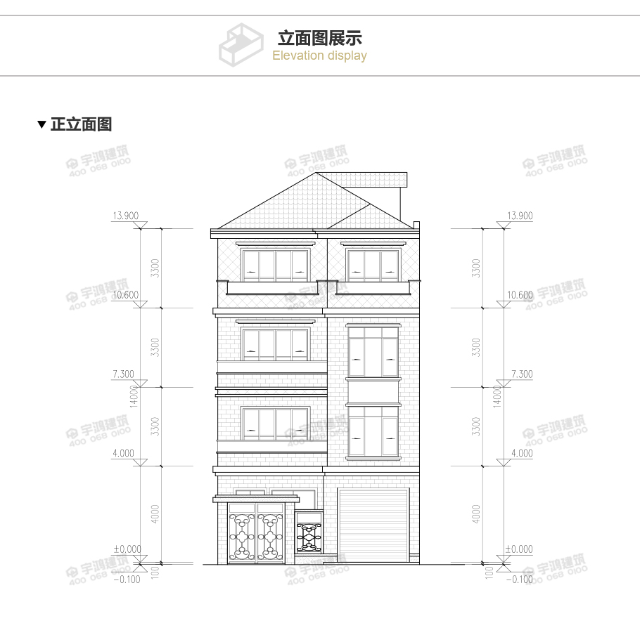 120平米四層帶庭院農(nóng)村別墅設(shè)計圖