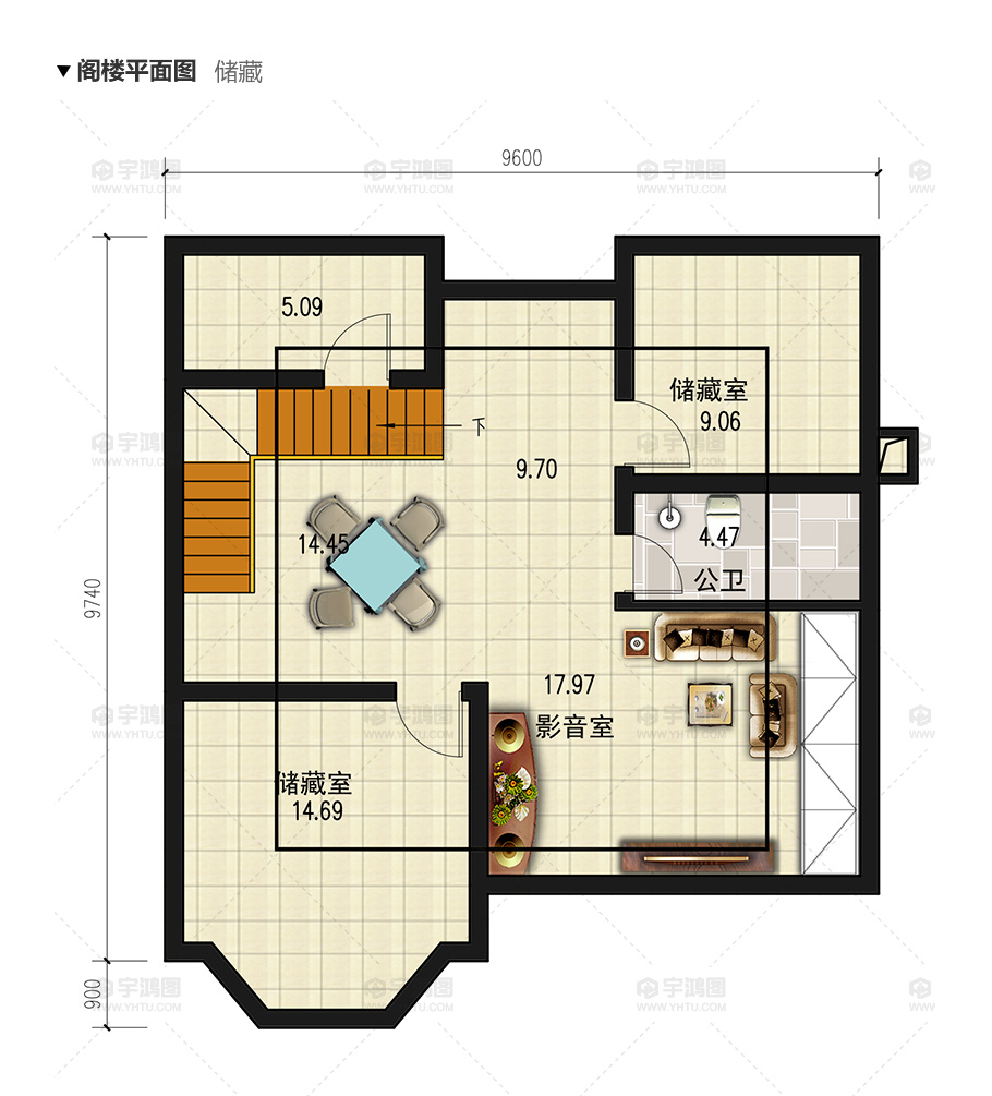 90平帶地下室歐式農村別墅設計圖，造價20萬還帶閣樓