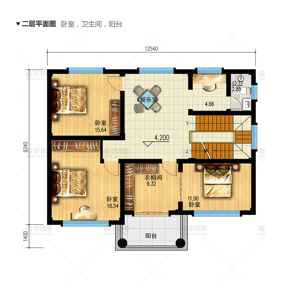 112平漂亮實(shí)用鄉(xiāng)村別墅設(shè)計(jì)圖紙及效果圖，框架結(jié)構(gòu)