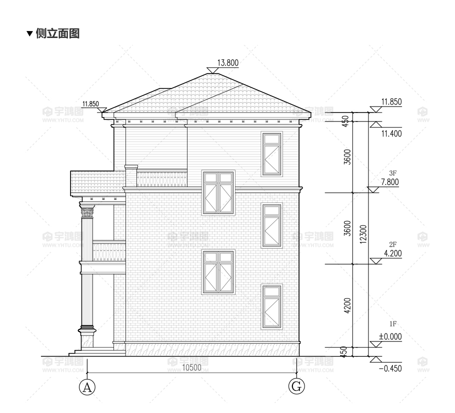 112平漂亮實(shí)用鄉(xiāng)村別墅設(shè)計(jì)圖紙及效果圖，框架結(jié)構(gòu)